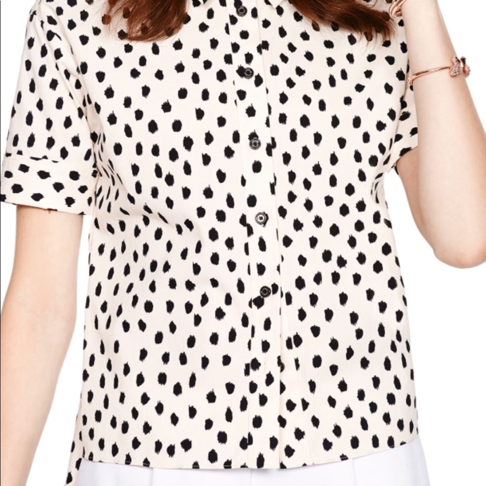 Kate Spade leopard dot short sleeve shirt
